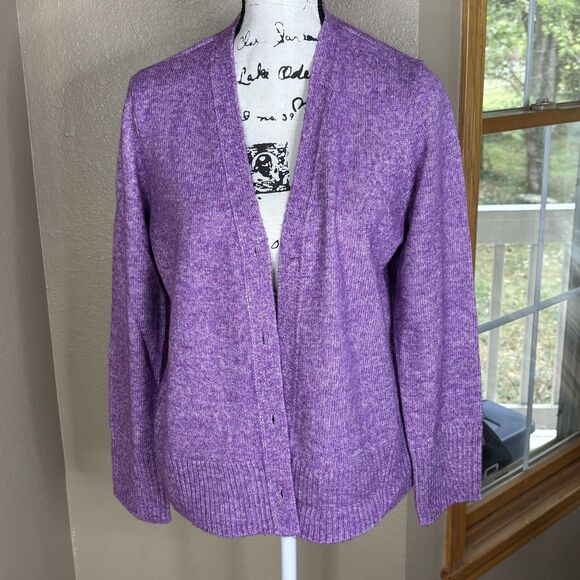 J Jill Sweater Womens Medium Button Front Cardigan Soft Knit Ribbed Button Up - Picture 1 of 9